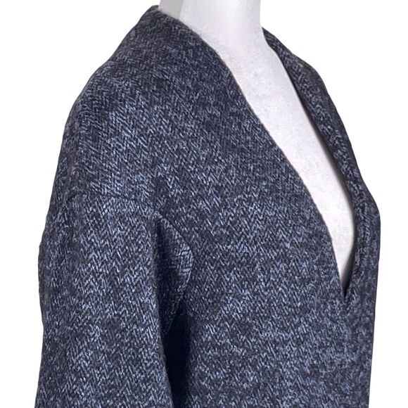 See By Chloe Collarless Cocoon Wool Alpaca Jacket Gray Herringbone Size 4 - Picture 8 of 16